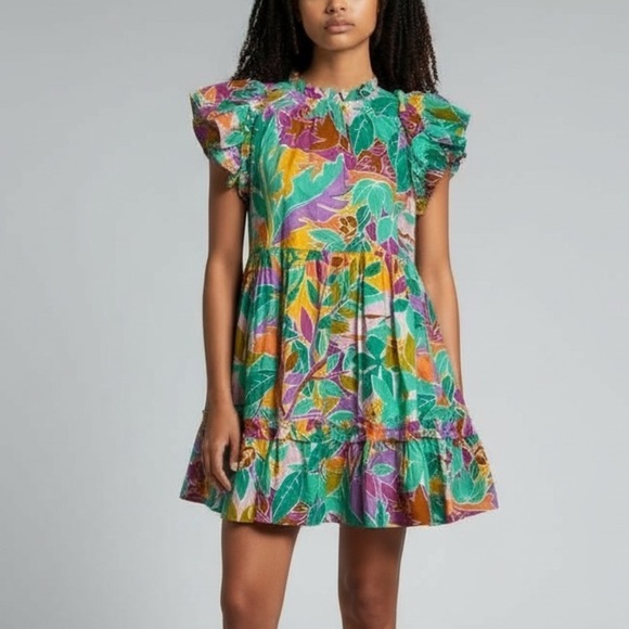 House of Harlow 1960 Dresses & Skirts - HOUSE OF HARLOW 1960 Tropical Print Ruffled Dress